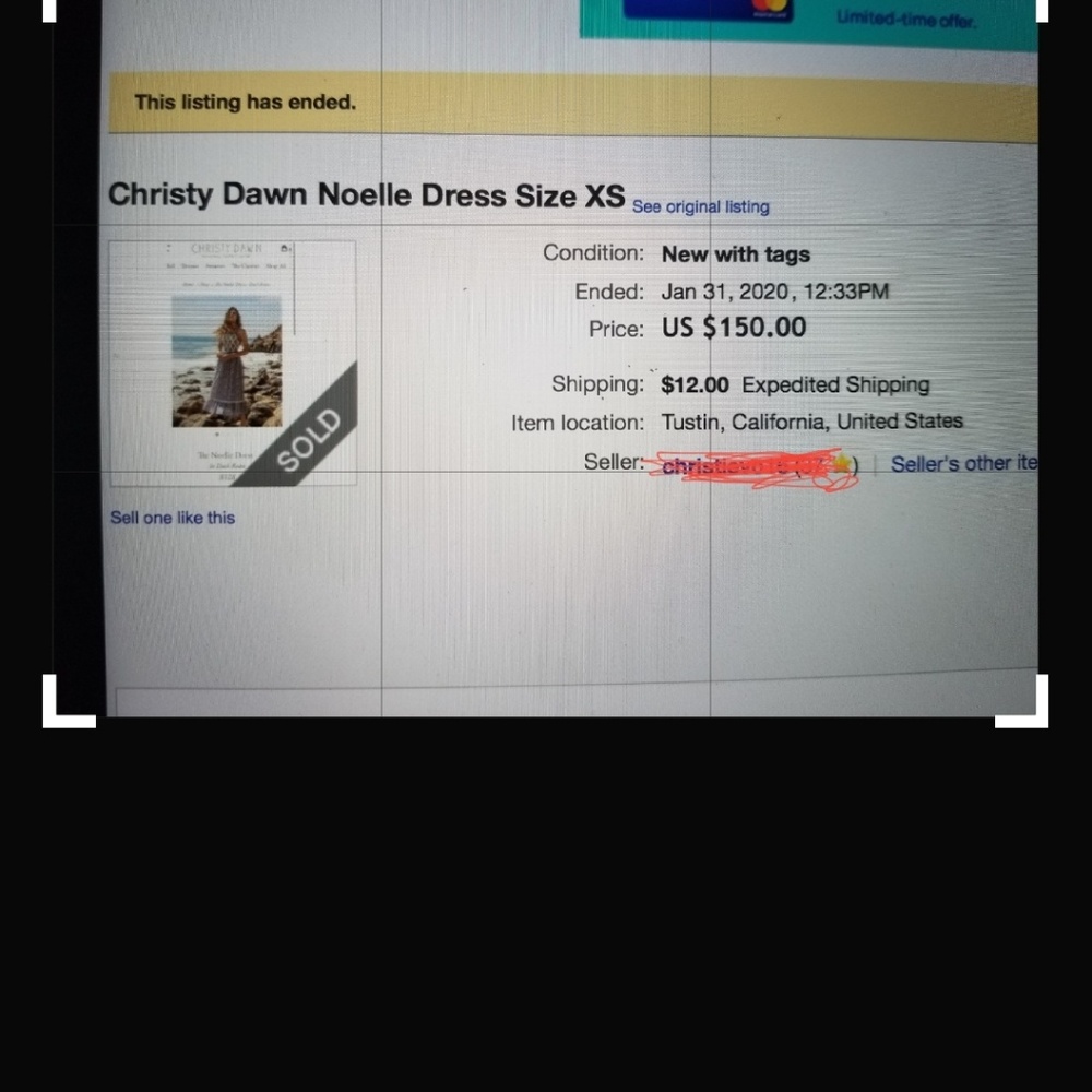ISO Christy Dawn Noelle dress xs